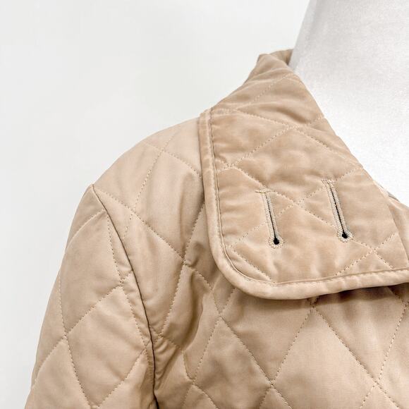 Burberry Quilted Coat Winter Down Finsbridge Plaid Jacket Check Cream M - Picture 8 of 16